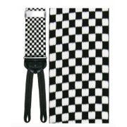 Black and White Checkered (Bergamo) Silk Suspenders